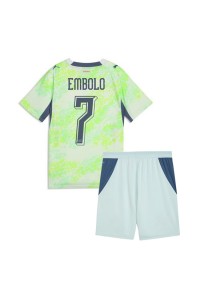 Sveitsi Breel Embolo #7 Jalkapallovaatteet Lasten Vieraspeliasu MM-kisat 2026 Lyhythihainen (+ Lyhyet housut)
